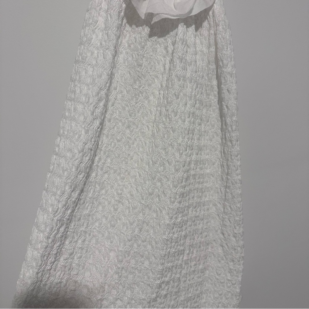 Zara Kids Girl Textured Floral Appliqué Dress - White - Picture 5 of 9